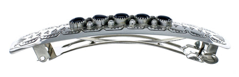 Navajo Sterling Silver Onyx Hair Barrette NN20397